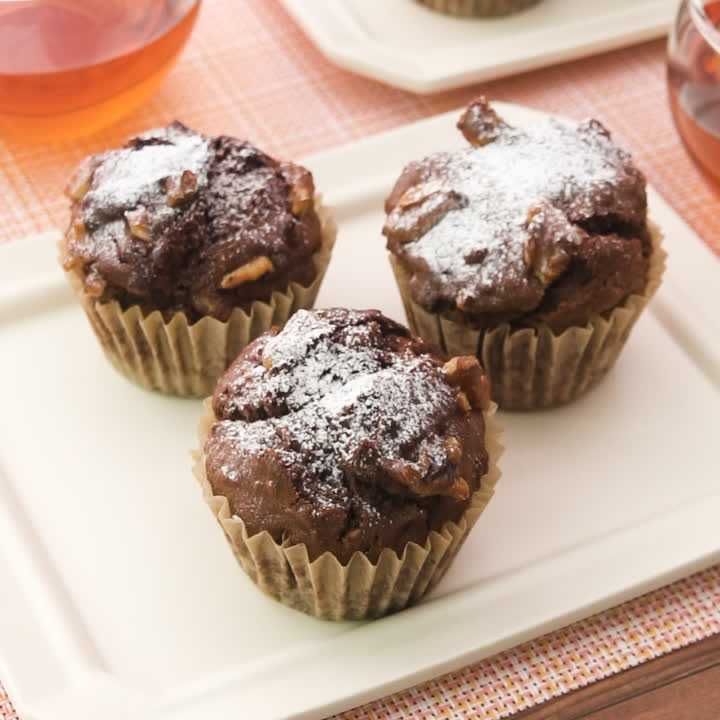 うっとり濃厚♪ ごろごろくるみのチョコマフィン