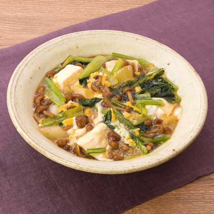 豆腐と小松菜の卵とじ