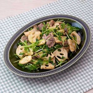 「豚肉とれんこんのマスタード醤油炒め」のレシピ動画