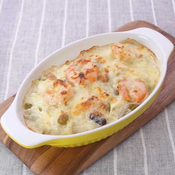 エビとカリフラワーのドリア