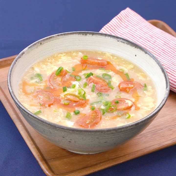 ささみとトマトのピリ辛雑炊