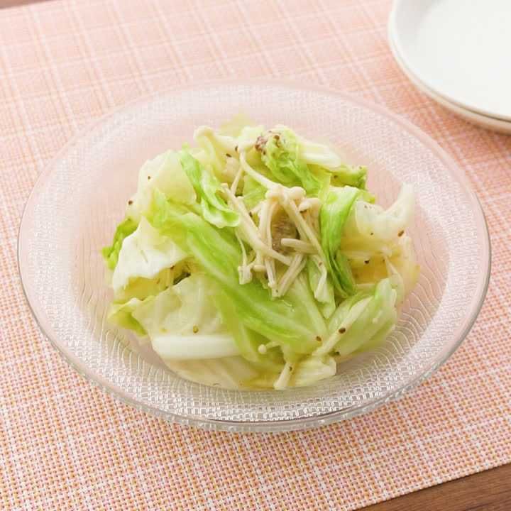 キャベツとえのきのさっぱりマリネ