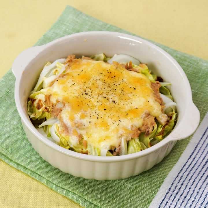 新玉ねぎと春キャベツのツナマヨ焼き