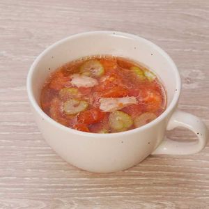 「トマトとセロリの中華スープ」のレシピ動画