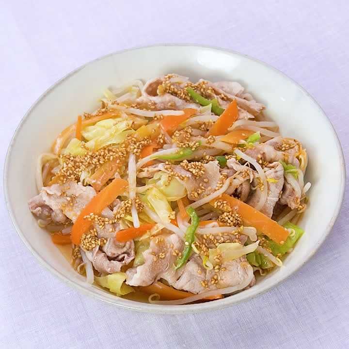 豚しゃぶとカット野菜の香味だれ