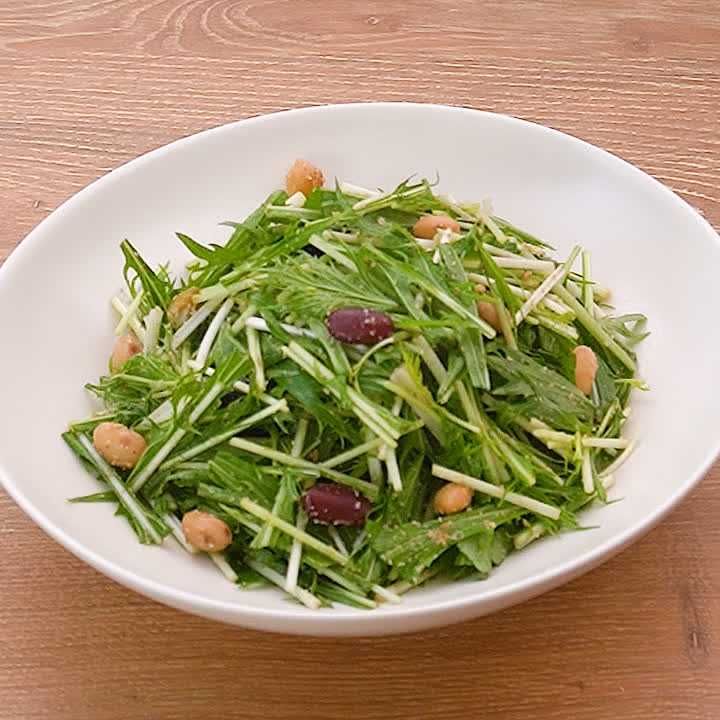 水菜とビーンズのゴマダレサラダ