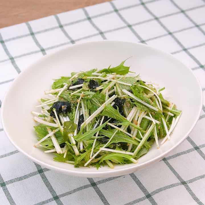 水菜とわかめのゴマダレサラダ