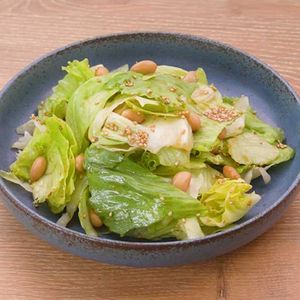 「レタスと大豆のごま酢和え」のレシピ動画