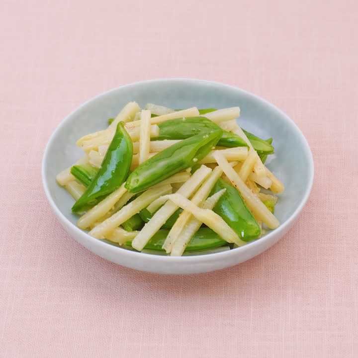 スナップエンドウとたけのこのナムル