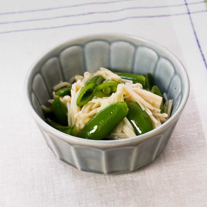 スナップエンドウとえのきの柚子胡椒和え