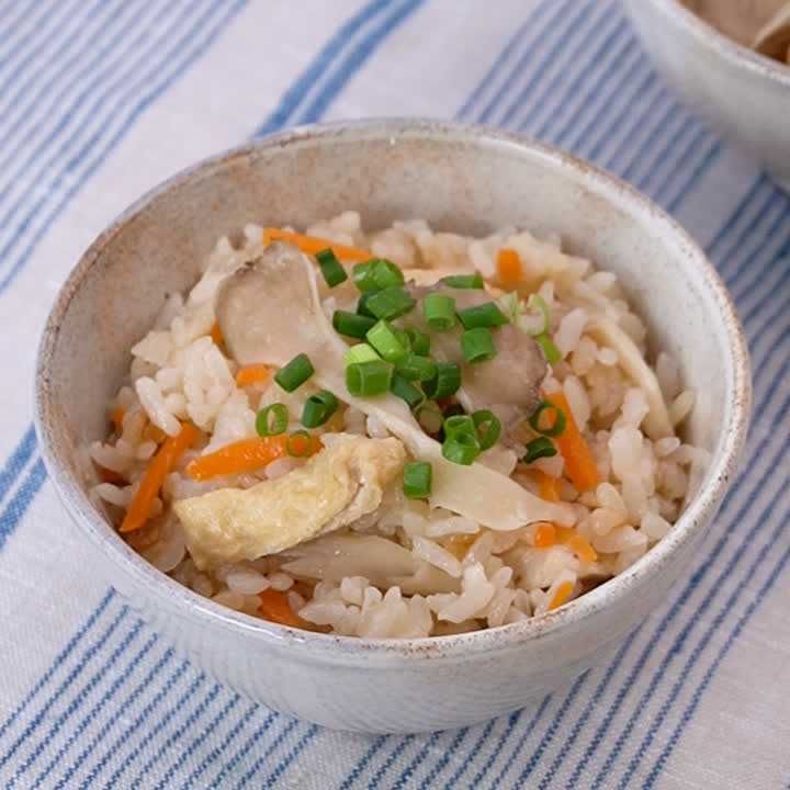 まいたけと油揚げの炊き込みご飯