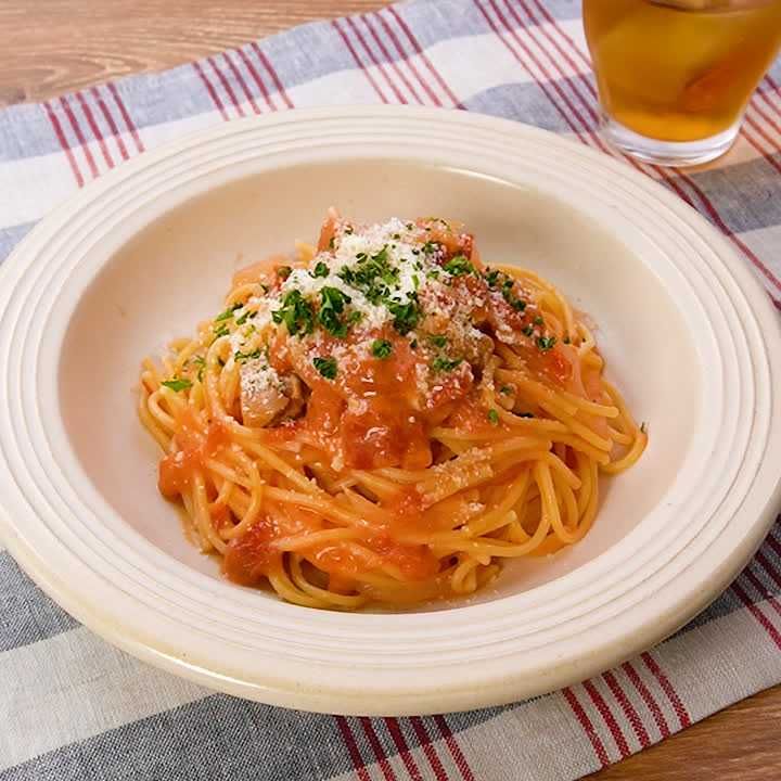チキンのトマトクリームパスタ