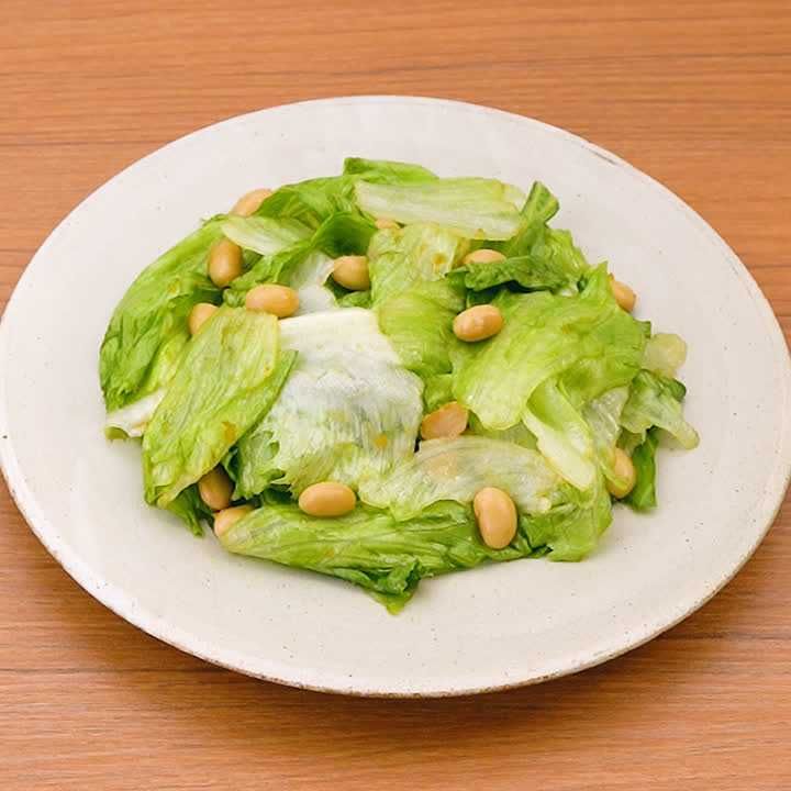 レタスと大豆の柚子胡椒あえ