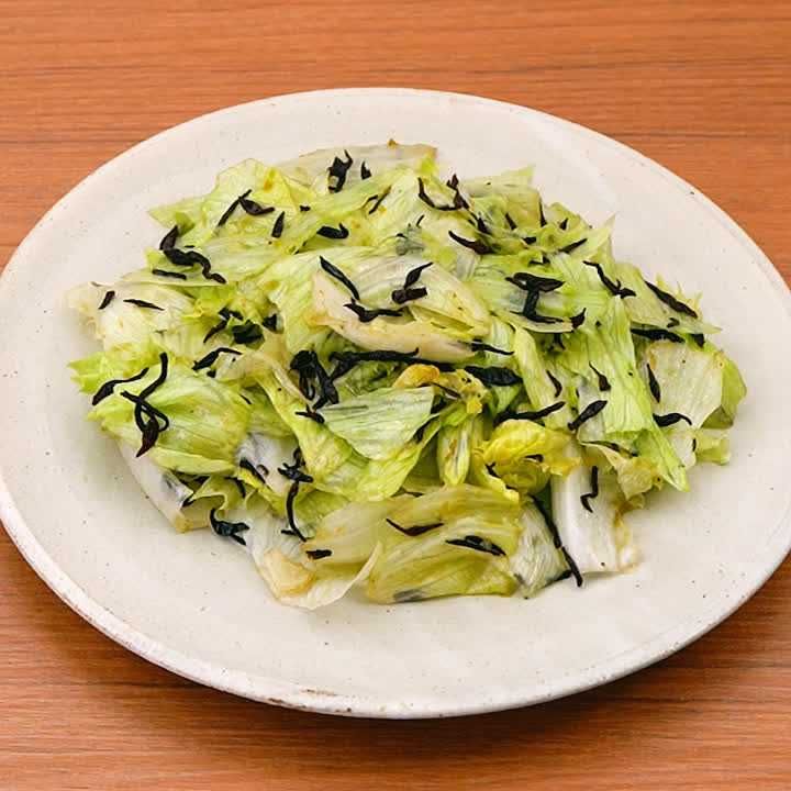 レタスとひじきの柚子胡椒あえ