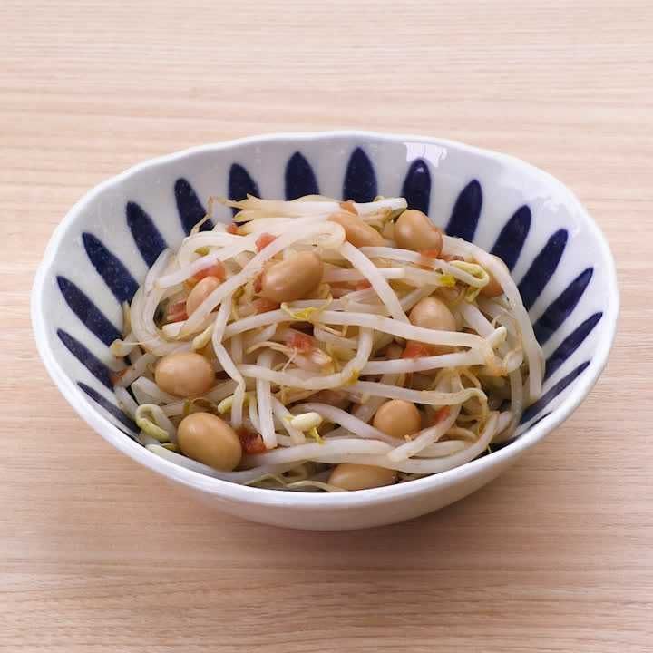 もやしと大豆の梅ぽん酢あえ