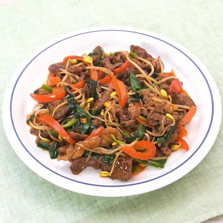 牛肉と豆もやしのプルコギ