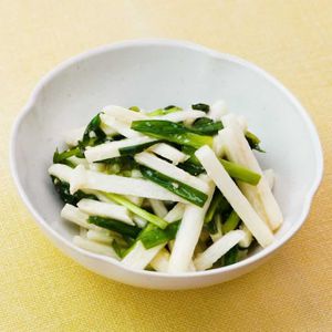 「ニラと長芋の酢みそ和え」のレシピ動画