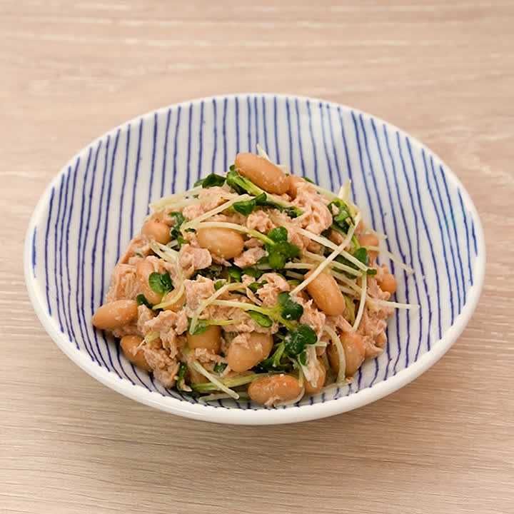 大豆とツナのかいわれサラダ