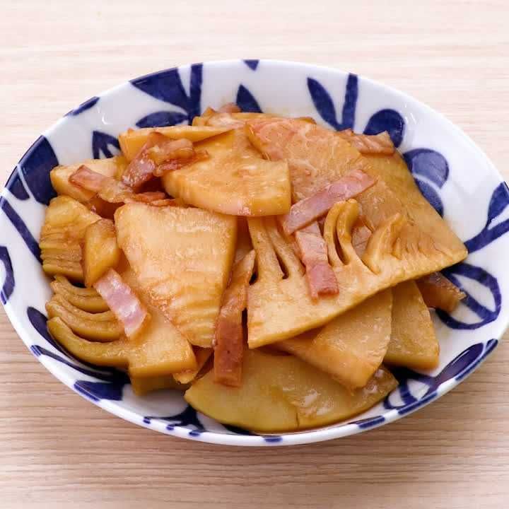 たけのことベーコンのオイスター炒め