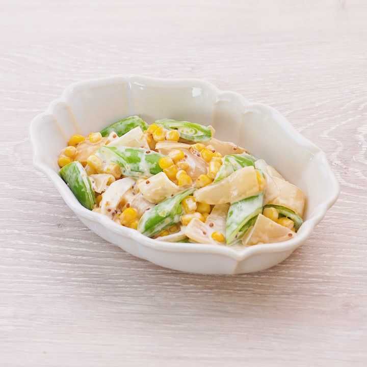 玉ねぎとスナップエンドウのマヨサラダ