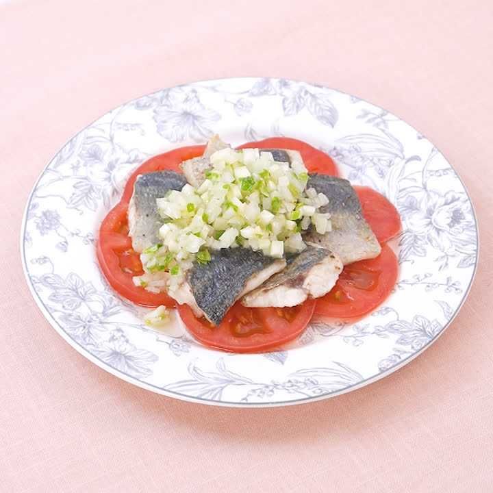 焼きアジとトマトのマリネ