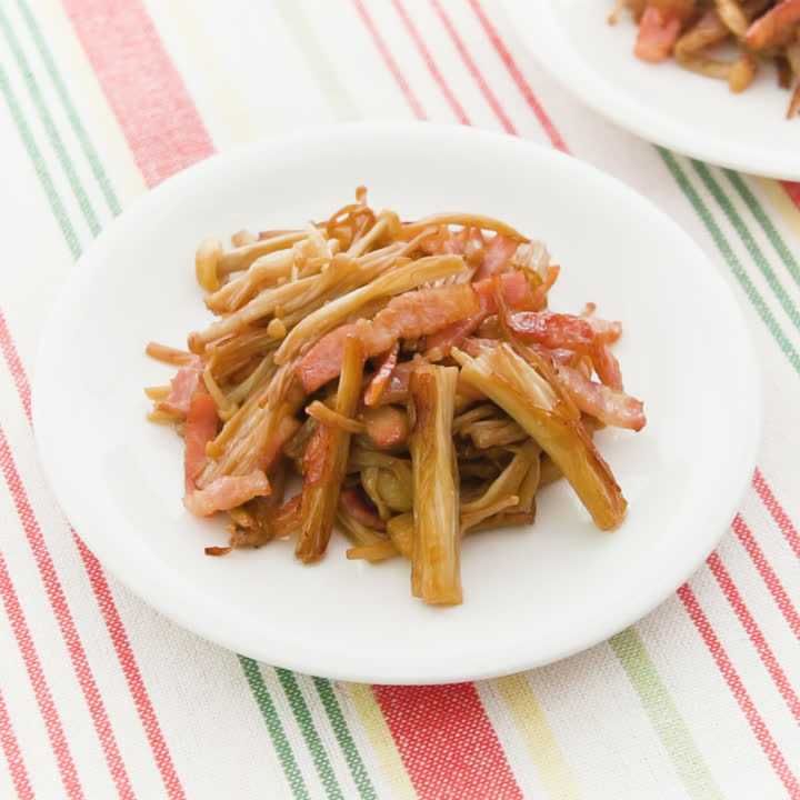えのきとベーコンのオイスター炒め