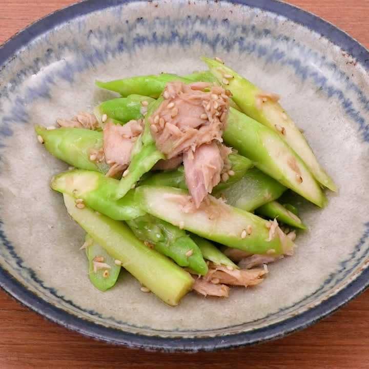 アスパラとツナのごま和え