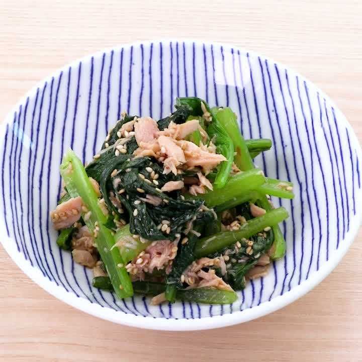 スピード副菜 小松菜とツナのごま和えのレシピ動画 作り方 Delish Kitchen