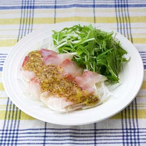 「鯛のカルパッチョ粒マスタードソース」のレシピ動画