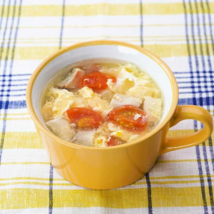 エリンギとミニトマトの卵スープ