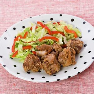 「豚肉のごま唐揚げ」のレシピ動画