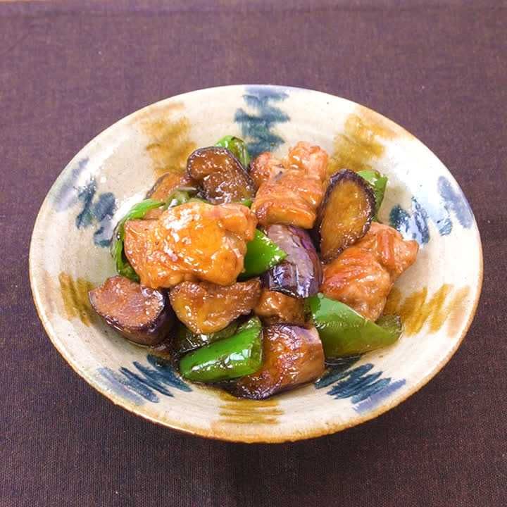 鶏肉とナスの甘酢炒め