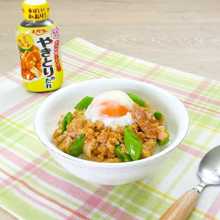 鶏ひき肉のテリたま丼