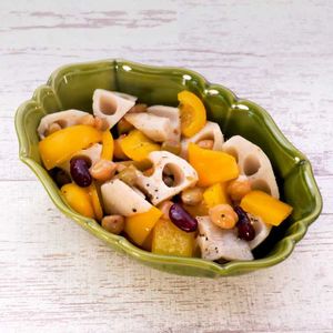 「豆とパプリカのハーブオイルあえ」のレシピ動画