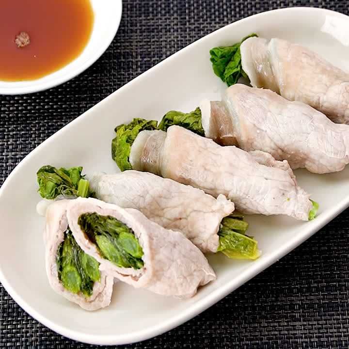 菜の花の豚肉巻き