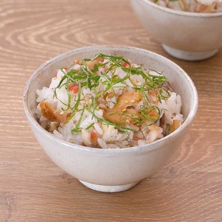 焼きアジと梅の混ぜごはん