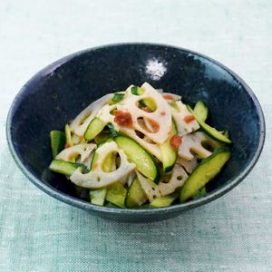 「れんこんときゅうりの梅あえ」のレシピ動画