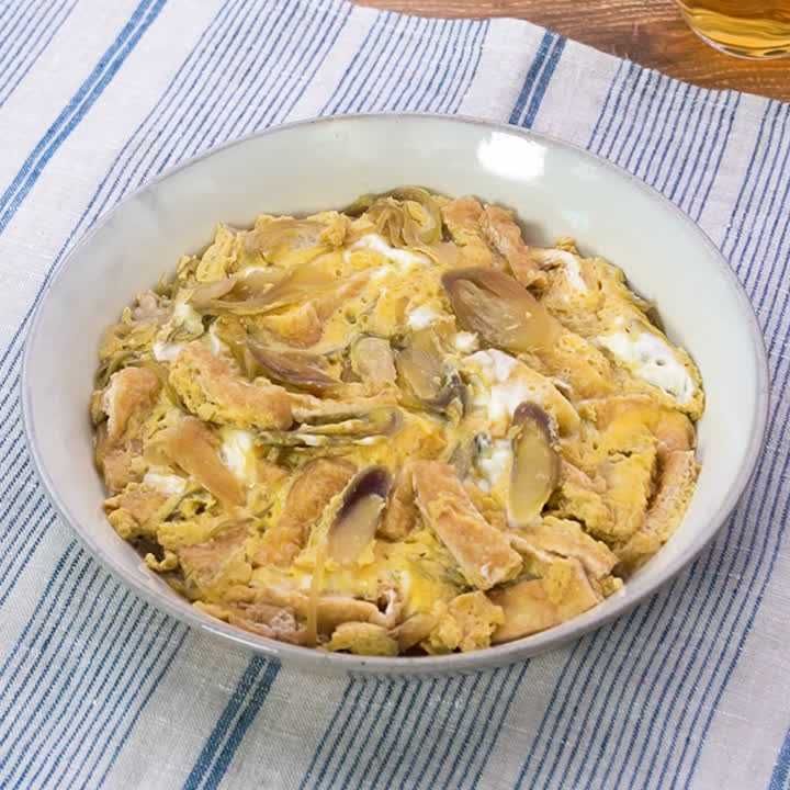 みょうがと油揚げの卵とじ