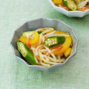 「パプリカとオクラのポン酢あえ」のレシピ動画