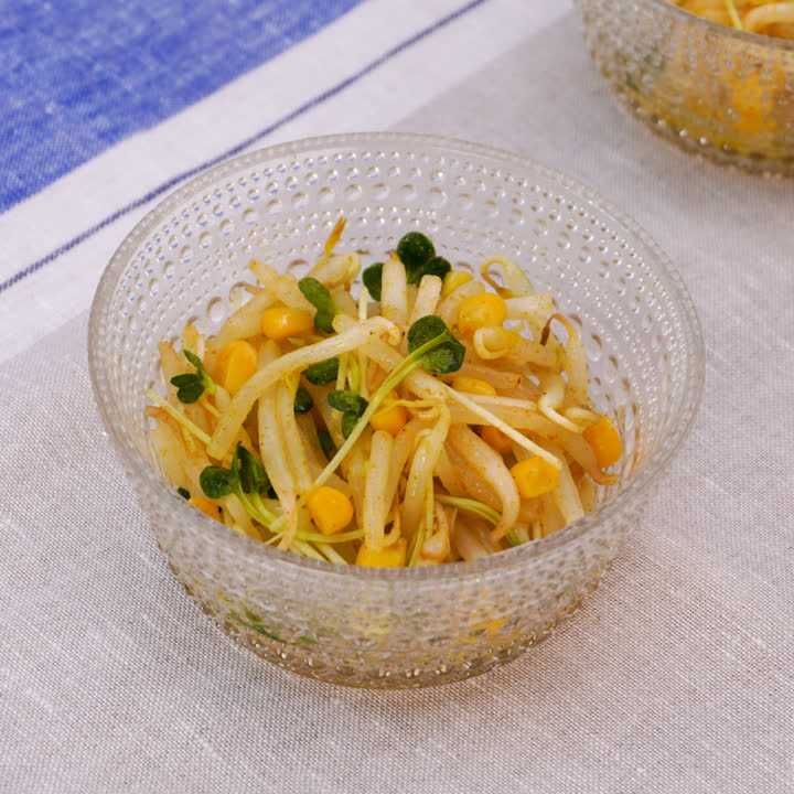 もやしとかいわれのカレーマリネ