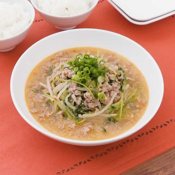 豚ひき肉ともやしのタンタン煮