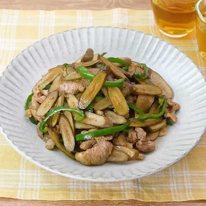 新ごぼうと豚肉のオイスター炒め