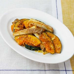 「かぼちゃとエリンギのチーズ焼き」のレシピ動画