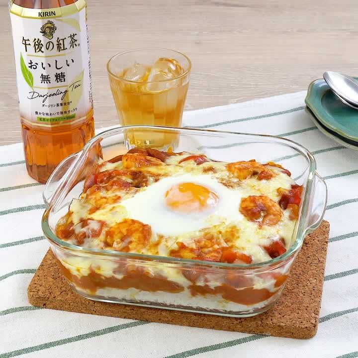 エビと卵の焼きチーズカレー