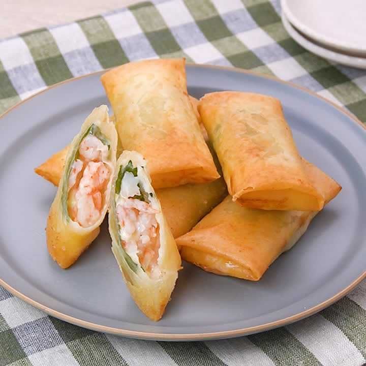 えびと大葉のチーズ春巻き