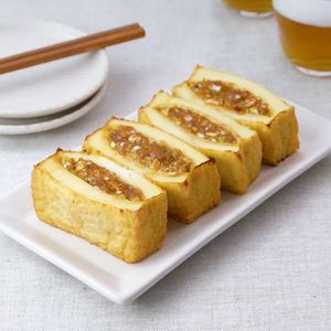 厚揚げのねぎ味噌挟み焼き