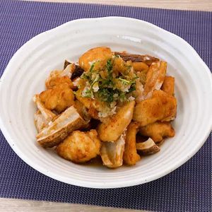 「鶏むねとれんこんのから揚げおろしポン酢がけ」のレシピ動画