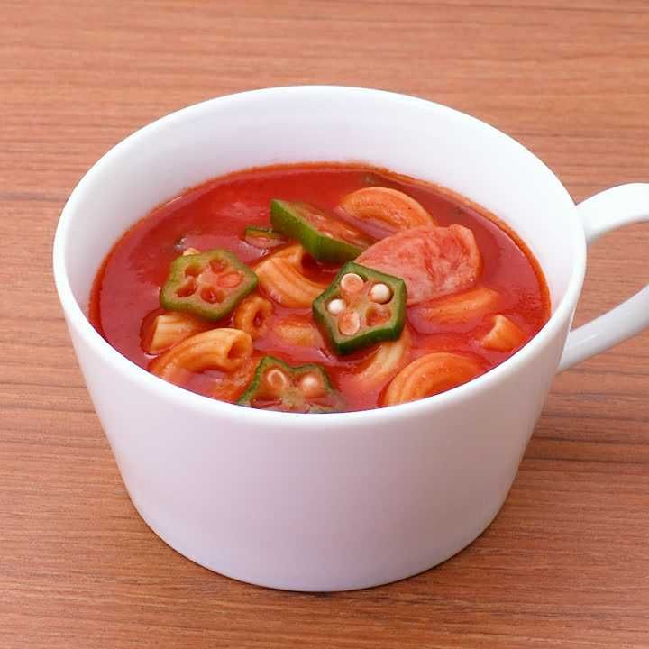 オクラとトマトのスープパスタ