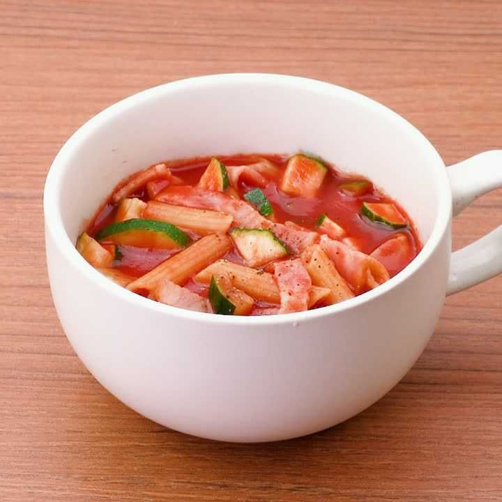 ズッキーニのトマトスープパスタ
