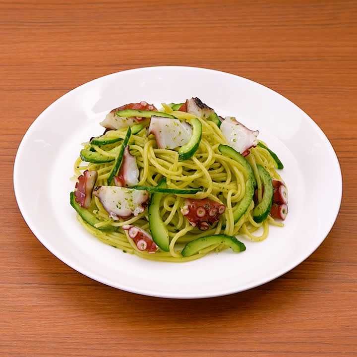 きゅうりとたこの冷製パスタ